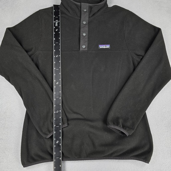 Patagonia Jacket Womens Medium Black Fleece Snap-T Pullover Outdoor Warm Ski - Picture 6 of 11